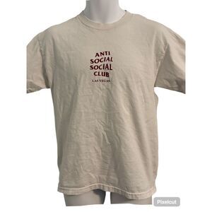 Anti Social Club Las Vegas White T-Shirt. Size Medium